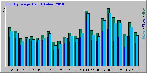 Hourly usage for October 2016