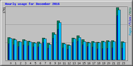 Hourly usage for December 2016